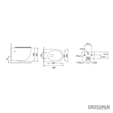 Инсталляция для подвесного унитаза Grossman 900.K31.01.000+клавиша 700.K31.04.32M.32M+унитаз GR-4411S 7