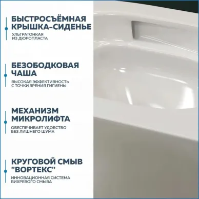 Унитаз подвесной Teymi Martta Vortex T42101 микролифт 5