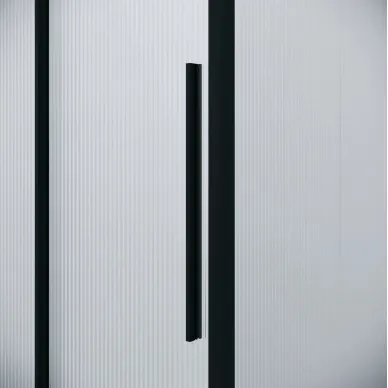Душевая дверь Niagara Nova NG-84-L11FHB 110х195 левая, профиль чёрный/ стекло рифлёное 7