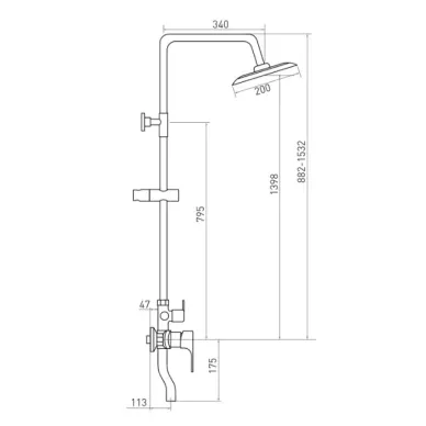 Душевая система Mixline Steel Kit 555058 хром 6