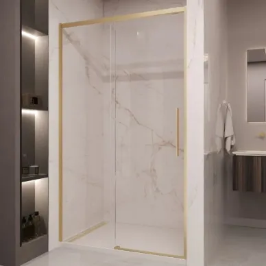 Душевая дверь Vincea Stella VDS-1ST130CLG 130x200 см, профиль брашированное золото/стекло прозрачное 0