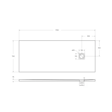 Поддон для душа Belbagno Uno TRAY-MR-UNO-AH-170/70-35-W-NO 170х70 см, белый матовый/чёрный 5