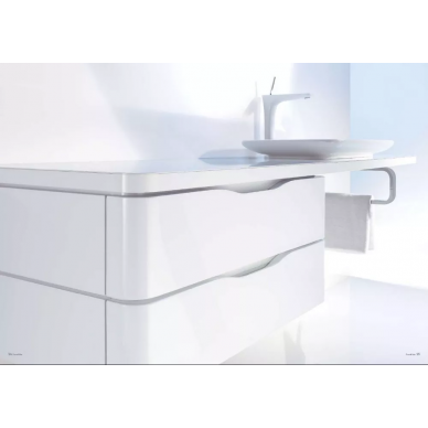 Тумба для ванной Duravit PuraVida (PV071С) (130 см) поверхность аллюминий кромка белая 2
