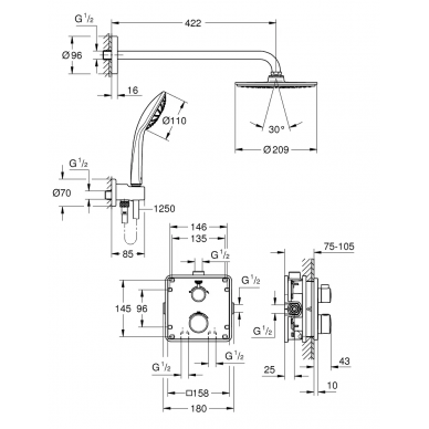 Душевая система с термостатом Grohe Grohtherm (34734000) 1