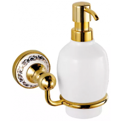 Дозатор для жидкого мыла Fixsen Bogema Gold (FX-78512G) с настенным держателем (золотым) 0