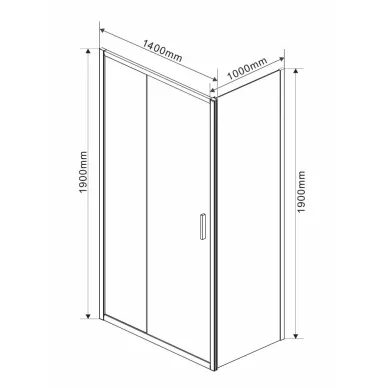 Душевой уголок Vincea Garda (VSR-1G1014CL) 140х100х190 см, профиль хром/стекло прозрачное 5