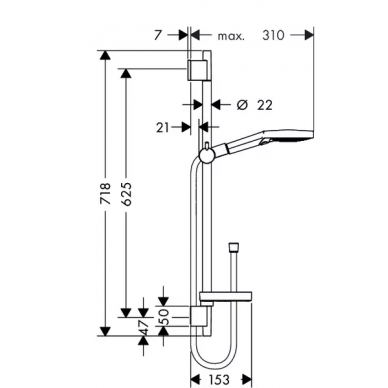 Душевой гарнитур Hansgrohe Raindance Select S 120 3 jet (26630400) (65 см) 1