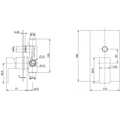 Смеситель для душа Cezares Unika (UNIKA-VDIM-02) бронза 1