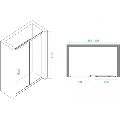 Душевая дверь RGW Passage PA-14 (41081413-51) 130х195 см, хром профиль/стекло шиншилла 6