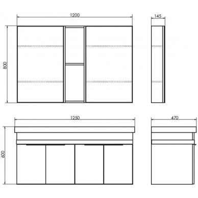 Тумба для ванной Comforty Дуэт 125 (125x67x47 см), дуб натуральный 7