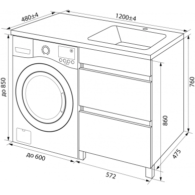 Тумба для ванной Iddis Optima Home (OPH12RBi95K) 120 см, с ящиками, с раковинной (чаша справа), белая 6