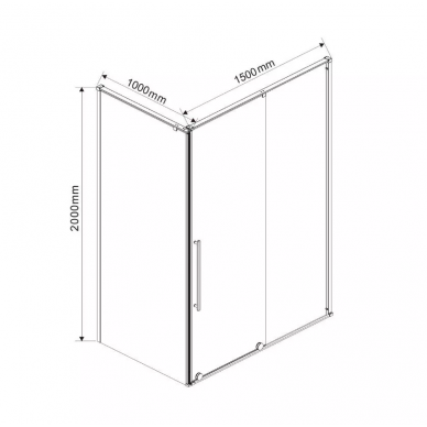 Душевой уголок Vincea Arno (VSR-1A1015CL) 150х100х200 см, профиль хром/стекло прозрачное 7