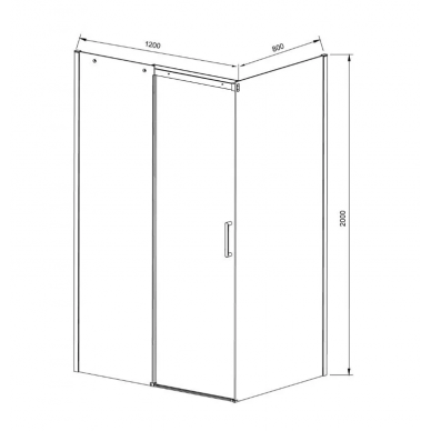 Душевой уголок Vincea Dice (VSR-4D8012CL) 120х80х200 см, профиль хром/стекло прозрачное 2