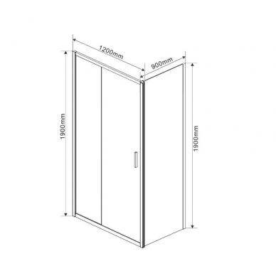 Душевой уголок Vincea Garda (VSR-1G9012CLGM) 120х90х190 см, профиль вороненая сталь/стекло прозрачное 2