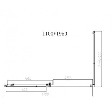 Душевой уголок Vincea Slim-N (VSR-4SN8011CLB) 110х80х195 см, профиль черный/стекло прозрачное 5