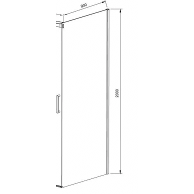 Боковая панель Vincea Como Dice (VSG-4D900CLB) 90x200 см, профиль чёрный/стекло прозрачное 1