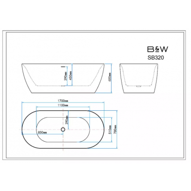 Акриловая ванна Black & White Swan SB320 (170х78) 5