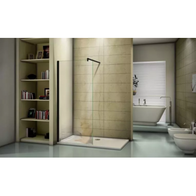 Душевая перегородка Good Door Walk-In SP-80-C-В (80х195 см) профиль чёрный/стекло прозрачное 0