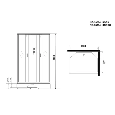 Душевая кабина Niagara Classic NG-33084-14QBK (1000х800х2150) 8