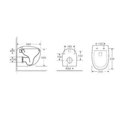 Инсталляция Welt Wasser AMBERG 350 + JECKENBACH 004 GL-WT + Amberg RD-CR в комплекте с унитазом, безободковый, с сидением микролифт 5