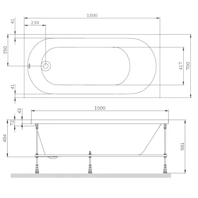 Ванна акриловая Am.Pm X-Joy (W94A-150-070W-A) (150х70) без гидромассажа 8