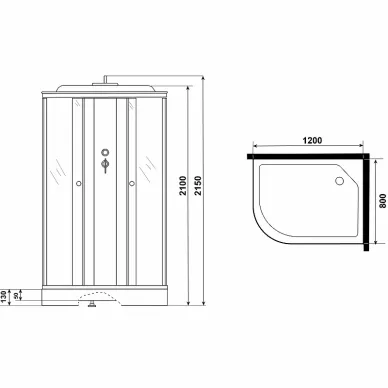 Душевая кабина Niagara Eco 120х80х215 см, правосторонняя, без гидромассажа 6