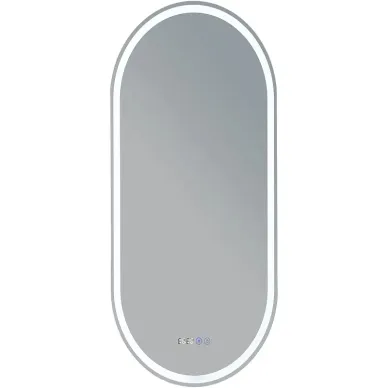 Зеркало Aquanet Монте 288969 45 см с Led подсветкой, часами и подогревом, белое матовое 0