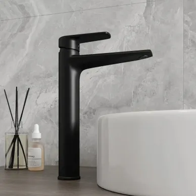 Смеситель для раковины Teymi Kati T10218 высокий излив, чёрный матовый 6