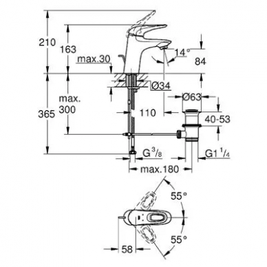 Смеситель для раковины Grohe Eurostyle New (33558003) 1