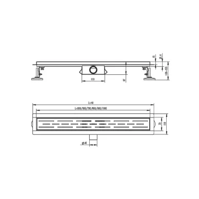 Душевой лоток Raglo R652 R652.50.05 70*500мм двухсторонний под плитку 2