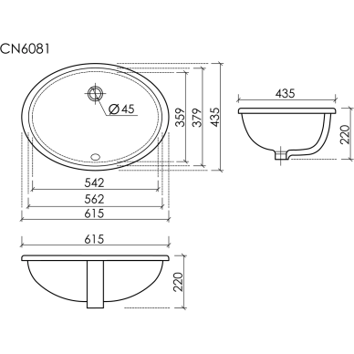 Раковина встраиваемая Ceramicanova Element CN6081 62 см, белая 7