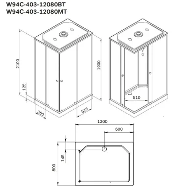 Душевая кабина AM.PM X-Joy W94C-403-12080BT 120х80 см, без гидромассажа 5