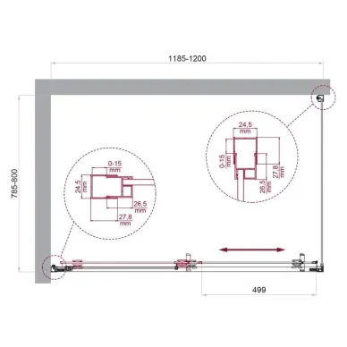 Душевой уголок BelBagno Luce LUCE-AH-1-120/80-C-Cr 120x80 см, хром/прозрачное стекло 5