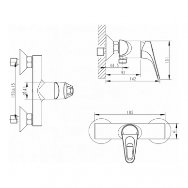 Смеситель для душа Bravat Drop-D (F948162C-01) 3