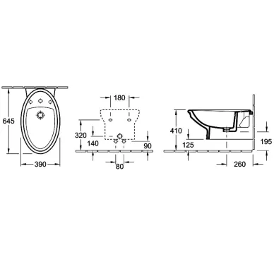 Биде подвесное Villeroy & Boch Amadea (7E86B0R1) 1