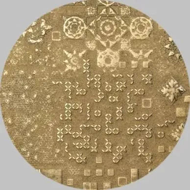 Circle Moon Rendering Gold Decor 25x25 0