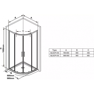Душевой уголок Ravak Blix Slim BLSCP4-80 (X3BM40C00Z1) 80x80 см, профиль хром/стекло Transparent 5