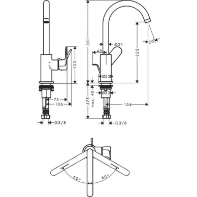 Смеситель для раковины Hansgrohe Rebris S (72536000) 1