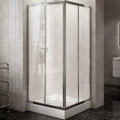 Душевой уголок BelBagno Due (DUE-A-2-80-C-Cr) 80х80, профиль хром/стекло прозрачное 0