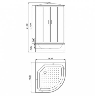 Душевая кабина Parly Bianco Эконом EB921 90х90 5