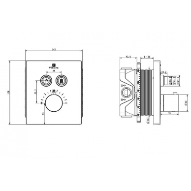 Душевая система Vincea Inspire (VSFW-3I21T1RCH) встраиваемая термостатическая, двухрежимная, хром 13
