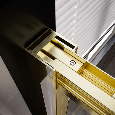 Душевая дверь Veconi Premium Trento PTD-30G (PTD30-G-120-01-C4) 120х200 см, профиль брашированное золото/стекло прозрачное 5