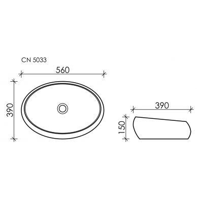Раковина накладная Ceramicanova Element CN5033 56 см 5