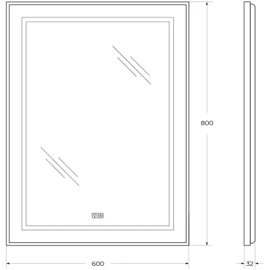 Зеркало BelBagno Kraft (SPC-KRAFT-600-800-LED-TCH-WARM) с подсветкой, 80x60 см, сатин 8