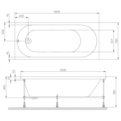 Ванна акриловая Am.Pm X-Joy (W94A-160-070W-A) (150х70) без гидромассажа 9