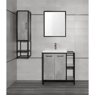 Тумба для ванной Style Line Лофт Classic ЛС-000010019 60/80 см левая, бетон/чёрный 6