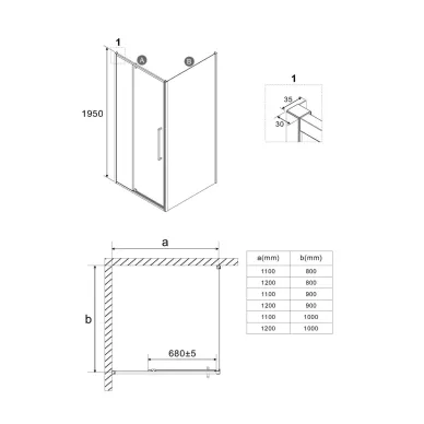 Душевой уголок Niagara Nova NG-85-12AB-A90B-34 120х90х195 см 9