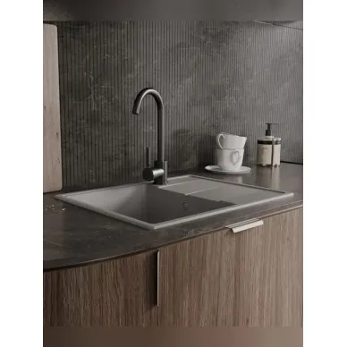 Мойка кухонная Teymi Hanna Smart T120114 62x48 см, мраморный, серый матовый 7