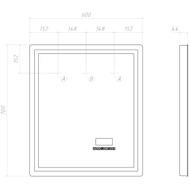 Зеркало VIGO Geometry Media voice 44 60 см 5