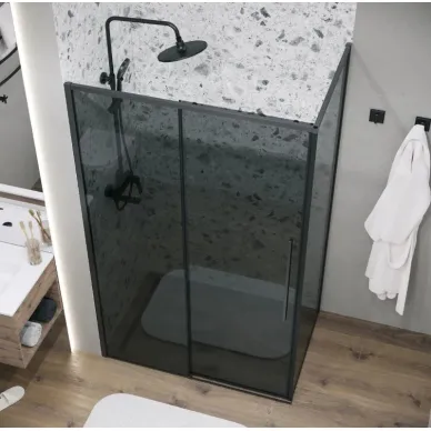 Душевой уголок Grossman Galaxy 110х100х195 см, стекло тонированное/профиль чёрный матовый 5
